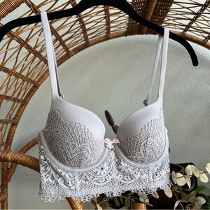 Victoria’s Secret Lace Body By Victoria Lined Demi-Buste Double Lilac Bustier